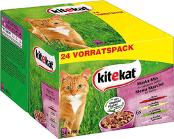 Kitekat Katzenfutter Nassfutter Klassische Auswahl in Sauce, 48... 