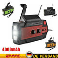 Kurbelradio mit Akku Solar & Dynamo-Koffer-Radio mit LED-Lampe Notfall FM/AM DHL