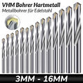 VHM Bohrer Hartmetall Spiralbohrer - Metallbohrer - für Edelstahl aller Größen