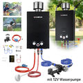 LPG Propan Tankless Gasdurchlauferhitzer mit Regenkappe Wasserpumpe 10L 50mbar