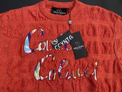 OUTLET PREIS NEUER Carlo Colucci Strickpullover Sweater Orange Sweater Classic