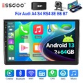 2+64G DAB+ Für Audi A4 8E 8H B6 B7 2000-09 KAM Android 13 Autoradio GPS WIFI SWC