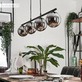 Pendel Leuchte Glas chromfarben Hänge Lampe Ess Wohn Schlaf Zimmer Beleuchtung