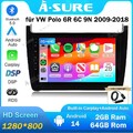 DAB+ 64G Android 14 Autoradio Carplay BT 5.0 GPS Navi für VW Polo 6R 6C V 09-18