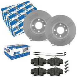 JURID BREMSSCHEIBEN + BELÄGE VORNE passend für RENAULT TWINGO 2 Bj. 2007-2014VA 260x12mm / NUR für Fahrzeuge mit VOLLER Bremsscheibe