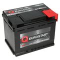 PKW Autobatterie 12 Volt 55Ah Eurostart SMF Starterbatterie ersetzt 56 57 60 Ah