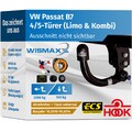 ANHÄNGERKUPPLUNG für VW Passat B7 10-14 vert. abnehmbar HOOK +13pol E-Satz ABE
