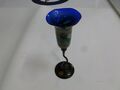 Design Glas Blau Mundgeblasen Handarbeit Stielglas Weinglas Deko H x 24 cm