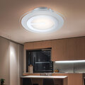 Deckenleuchte Deckenlampe Wohnzimmerleuchte Chrom Glas satiniert LED D 23 cm