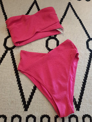 H&M Bikini 34/36/XS badeanzug badesachen gerippt badeau brazilian high Leg zar