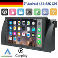 2G+32G Android 12 Autoradio Carplay GPS Navi BT DAB+ RDS Für BMW 5er E39 7er E38