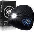 Mütze mit LED Licht Beanie Herren Damen Unisex Wintermütze Strickmütze Warm USB