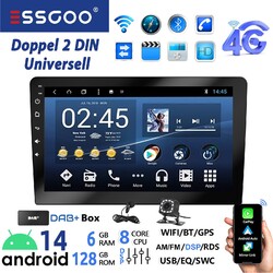 DAB+ Android 14 6+128G Carplay Autoradio GPS Navi RDS BT MIK WIFI Doppel 2 DIN