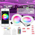 15W WIFI Bluetooth LED Einbaustrahler Einbauleuchte Deckenspot RGB+WW+CW Dimmbar