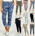Damen Frauen Camouflage Army Print Magic Stretch Hose Jogginghose Übergröße