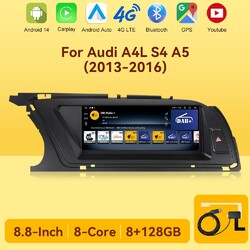 8.8" DAB+ Android 14 Autoradio CarPlay 128GB Für Audi A4/A5 B8 S4 S5 2013-2016