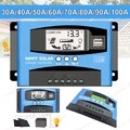 30A-100A MPPT Solar-Laderegler 12V/24V LCD Dual-USB Panel-Controller Akku-Regler
