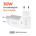 SAVANA 30W USB-C Schnellladegerät Netzteil Adapter für Smartphone Tablet Charger