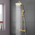 Duschset Duschsystem Duscharmatur Thermostat Regendusche Gold mit Handbrause Bad