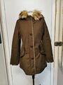 Marc O'Polo Winterjacke Parka mit Kapuze und Kunstfell khaki braun Gr.36