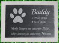 Gedenktafel Tier Grabstein Gedenkplatte Gedenkstein Hund Schiefer Stein Gravur