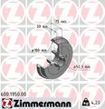 2x ZIMMERMANN 600.1950.00 Bremstrommel für AUDI SEAT VW