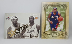 2 Card 2003 AUTOGRAPHICS LEBRON JAMES KOBE BRYANT ROOKIE RC AFFIRMED + Topps/299