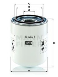 MANN-FILTER Filter, Arbeitshydraulik W 1428/1