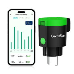 GreenSun Wlan Smart Steckdose stromzähler mit Strommessung Energieüberwachung