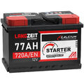 LANGZEIT STARTER Autobatterie 12V 77AH ersetzt 70AH 72AH 74AH 75AH 77AH 80AH