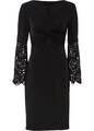 Neu Jerseykleid mit Cut-Outs Gr. 44/46 Schwarz Mini-Dress Abend-Kleid Partykleid