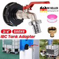 IBC mit Auslaufhahn 3/4" S60x6 Adapter Zubehör Tank Kappe Wasserhahn Container.