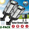 2Stk LED Solar Straßenlampe Straßenlaterne Solarleuchte IP65 mit Bewegungsmelder