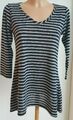 Coin Damen Shirt Strick Blau Weiß Mehrfarbig Gesteift 36 S Neu