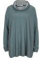 Damen Oversize-Pullover mit Fledermausärmeln Gr. 40/42 Eukalyptusgrün Grau Neu