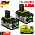 2x Original Für Ryobi Akku 18V 5,0Ah HP Lithium ONE Plus RB18L50 P108/Ladegerät