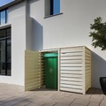 Mülltonnenbox Mülltonnenverkleidung aus Holz 120L bis 240L vollwertige Rückwand