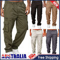 Herren Stretch Cargo Combat Arbeitshose Mehrere Taschen Gummibund Hose # |