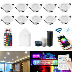 5W-9W Bluetooth WIFI LED Einbaustrahler RGB+WW+CW Einbauleuchte Decken Dimmbar