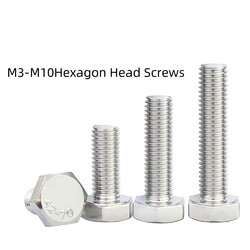 M3 M4 M5 M6 M8 M10 Sechskantschrauben Edelstahl DIN 933 A4 Maschinen Schraube