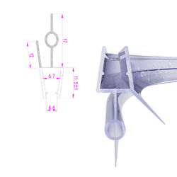 Duschdichtung gebogen Runddusche Wasserabweiser Ersatzdichtung Viertelkreis✔️flexibler Radius✔️5/6mm Glasstärke✔️Länge: 40/50/60mm
