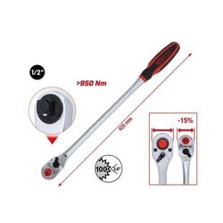 1/2 Zoll Monster Umschaltknarre, lang, 100 Zahn KS TOOLS 935.1295