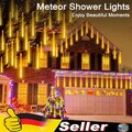10Röhren Meteorschauer Regen Lichter Schneefall Lichterregen Außen Warmweiß 30CM