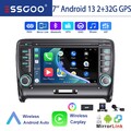 Android 13 Autoradio 2+32GB GPS Navigation DAB+ KAM Für AUDI TT MK2 8J 2006-2014