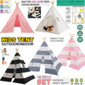 Großes Kinder Indianer Zelt Canvas Tipi Wigwam Indoor Outdoor Kinder Spielhaus 