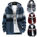 Herren Dick Warm Winter Jacke Fleece Gefütterte Kapuze Reißverschluss Sweatshirt