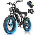 Ridstar 1000W Elektrofahrrad 15AH Off-Road E-Bike 20 Zoll Fatbike Herren 45KM/H