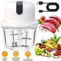 Elektrisch Zerkleinerer Mini Gemüseschneider Obst Zwiebelschneider mit 3 Klingen