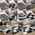 Neu Shaggy 5 cm schuppenfrei weich hochwertig modernes Design großer schwarz grauer Teppich