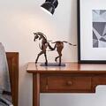 Skulptur 3D Stehendes Pferd Metall Statue Figur Haushalt Kunst Deko neu